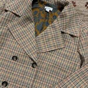 Sundance Plaid Coat with Mustard Floral Lining - Multi